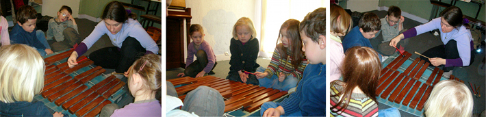 Photos d'enfants en atelier d'éveil musical